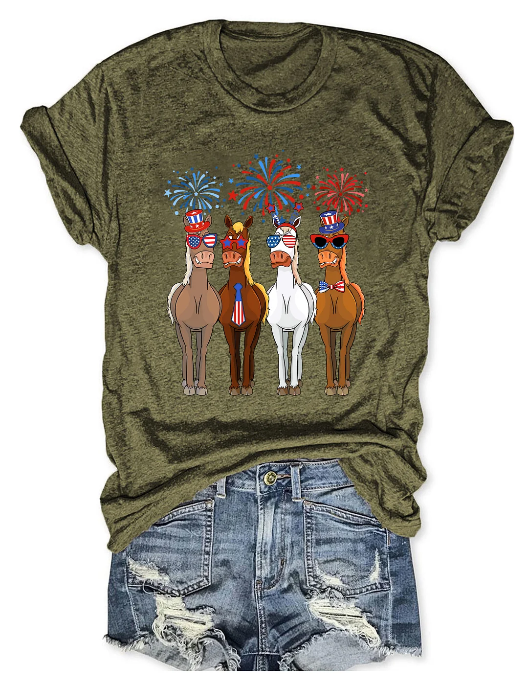 4th Of July Horses T-shirt