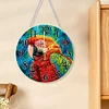 (US Local)DIY Parrot 5D Diamond Hanging Clock Art Craft for Living Room Decoration