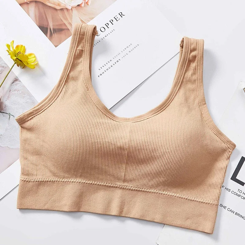 Seamless Bras For Women Solid Push Up Bra Cotton Bralette Brassiere Comfortable Wireless Underwear V Back Female Sexy Lingerie