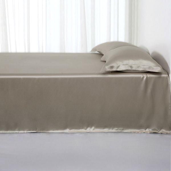 19 Momme Silk Flat Sheets Taupe