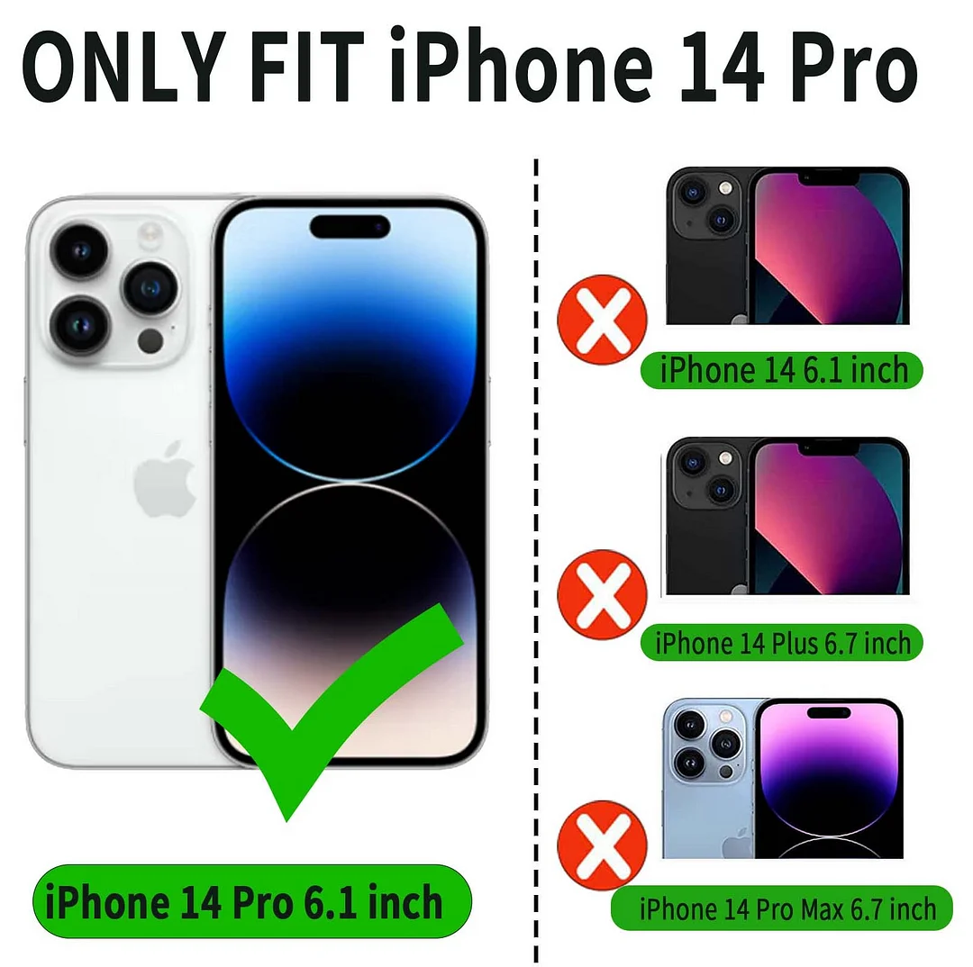 VANAVAGY Wallet Case for Apple iPhone 14 Pro 5G 6.1