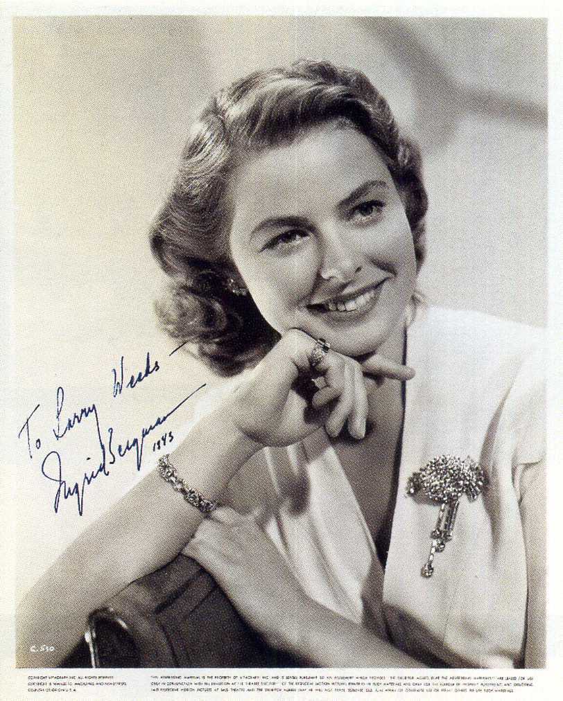 INGRID BERGMAN Signed 'Casablanca' Photo Poster paintinggraph - Beautiful Film Actress preprint