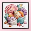 Seashell Posy Glass Bead Partial 11CT DIY Stamped Cross Stitch Kits for Beginners Adults Home Decor Cross Stitch Art and Crafts Kits 14.04x14.04in tapestrymarket