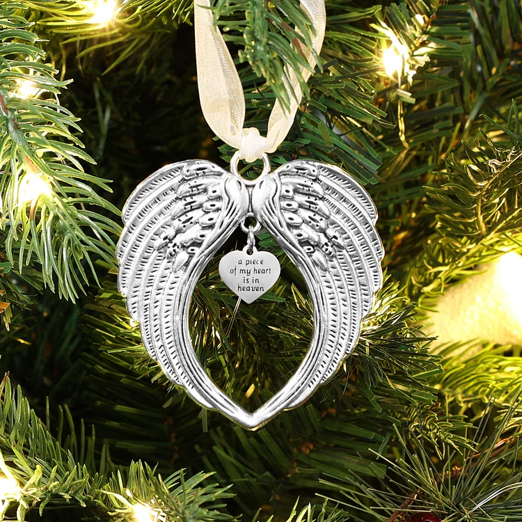 Angel Wings Memorial Ornament "A Piece of My Heart Is In Heaven"