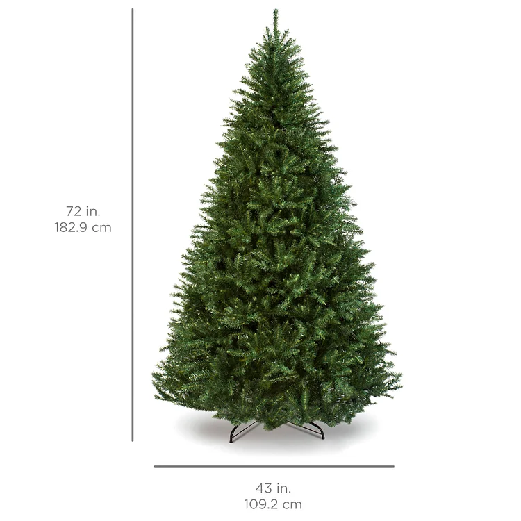 🔥kukelife🔥Hinged Douglas Full Fir Artificial Christmas Tree w/ Metal Stand