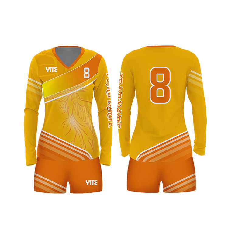 YITE cheap volleyball uniforms sublimation long sleeve volleyball jersey
