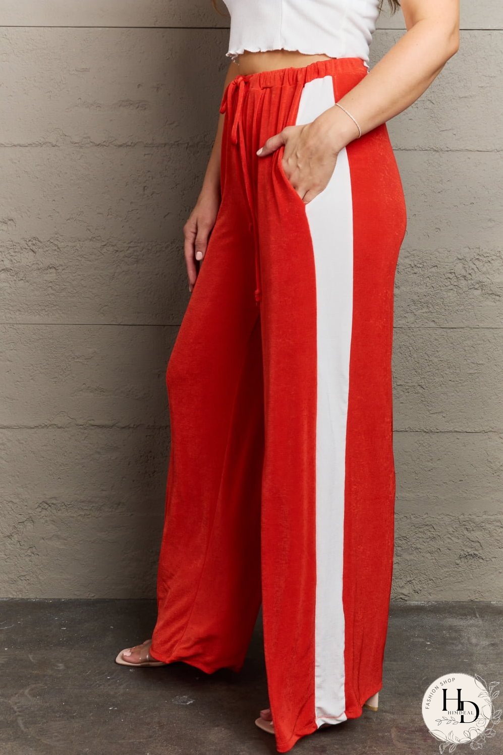 Culture Code Keep It Casual Full Size Color Block Stripe Long Pants