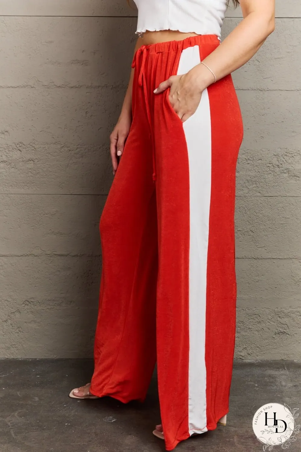 Culture Code Keep It Casual Full Size Color Block Stripe Long Pants