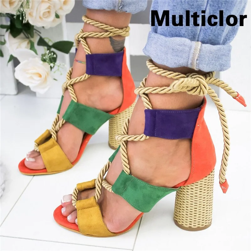 Women Sandals Wedge Espadrilles Summer Shoes Woman 7CM High Heels Sexy Gladiator Women Heels Sandals Lace Up Platform Sandals