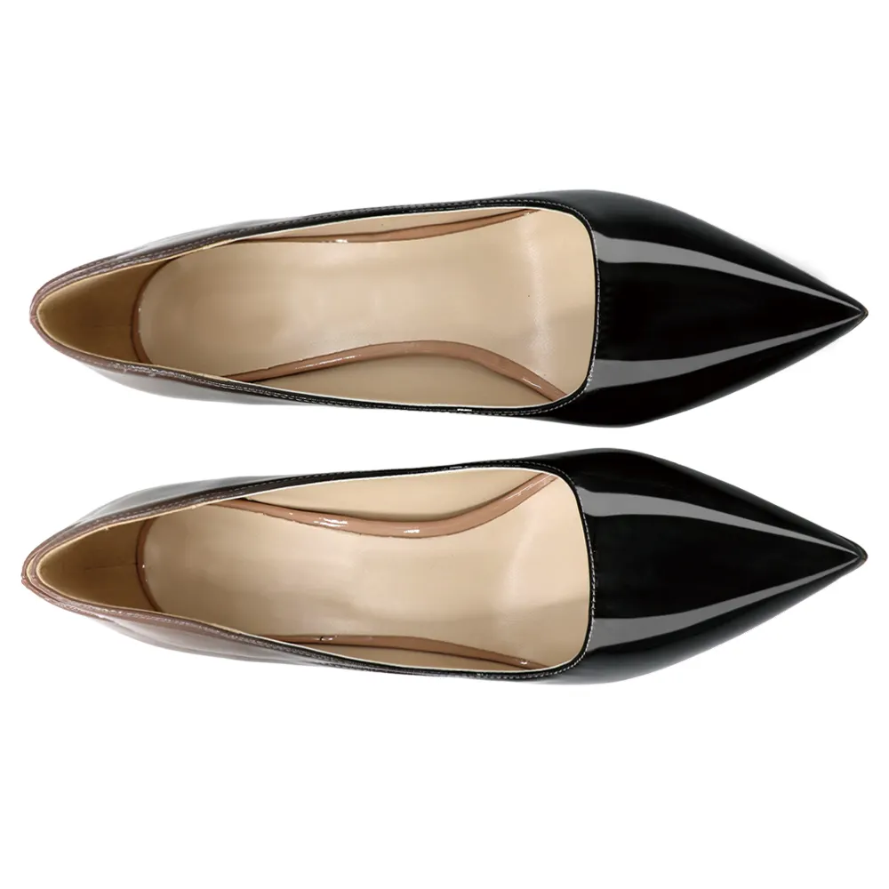 90mm Middle Heels Pointy Toe Pumps-vocosishoes