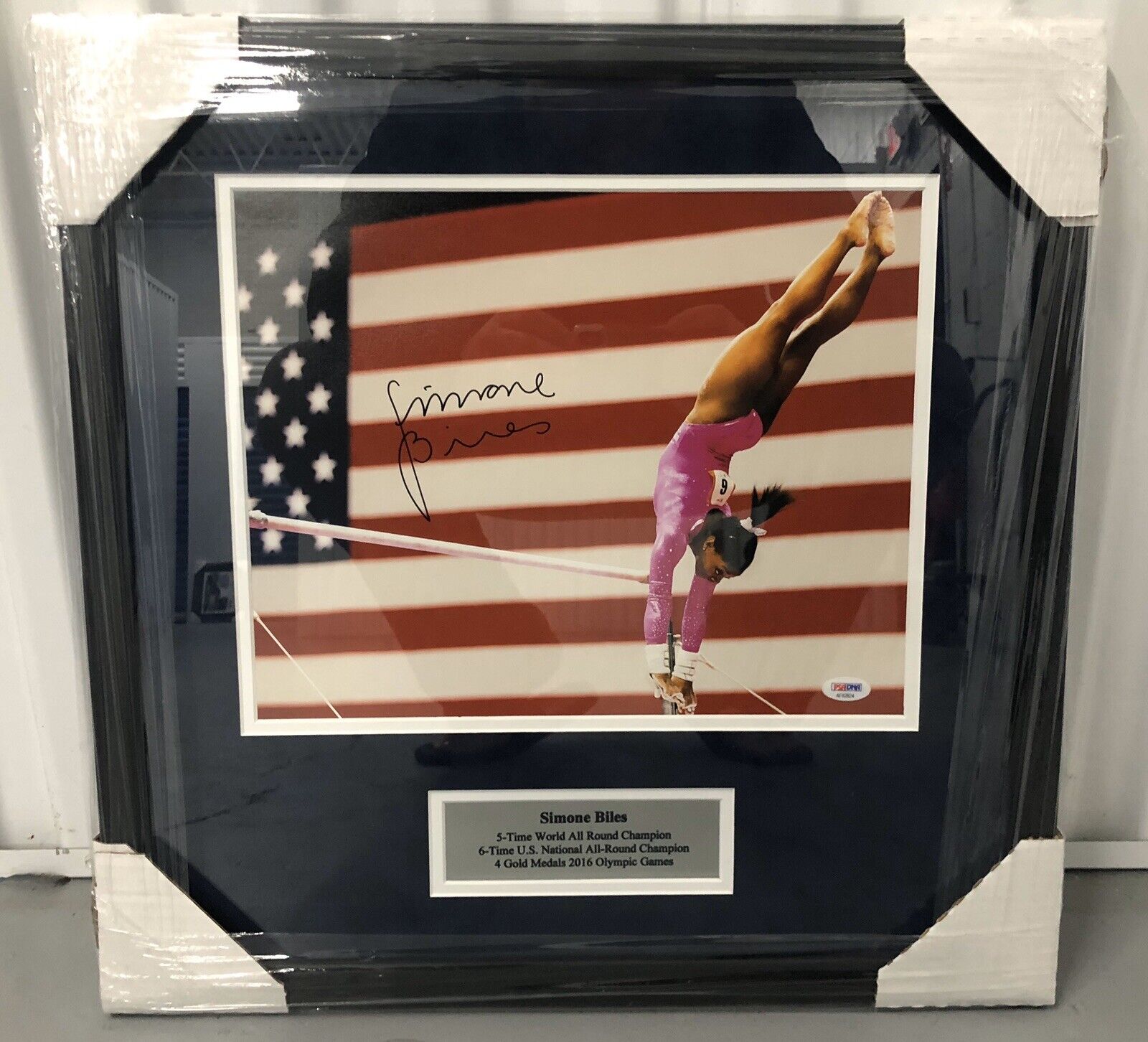 Simone Biles Signed Custom Framed 11x14 Photo Poster painting Olympic Gold Gymnastics Psa/Dna