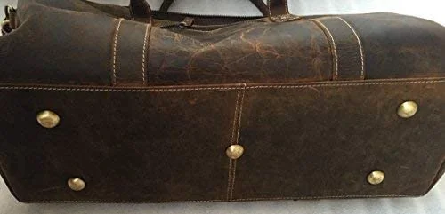 24 Inch Leather Duffel Bags for Men and Women Full Grain Leather Travel Overnight Weekend Leather Bags Sports Gym Duffel for Men