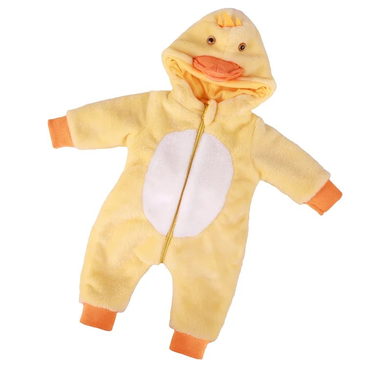 For 17"-20" Baby Yellow Duck Crawling Suit