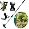 2 in 1 Garden Hoe with Tiller Cultivator Rake Lightweight Hoes Weeding Rake with Long Handle for Fast Grass Removal Cultivating Loosen Soil