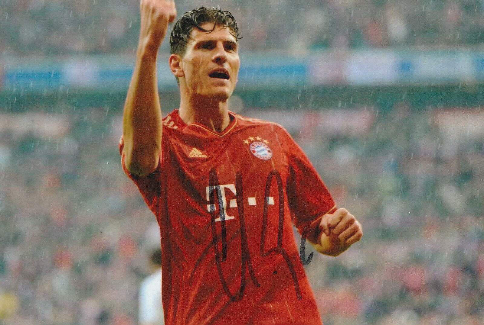 Mario Gomez Signed 6x4 Inch Bayern Munich Football Photo Poster painting