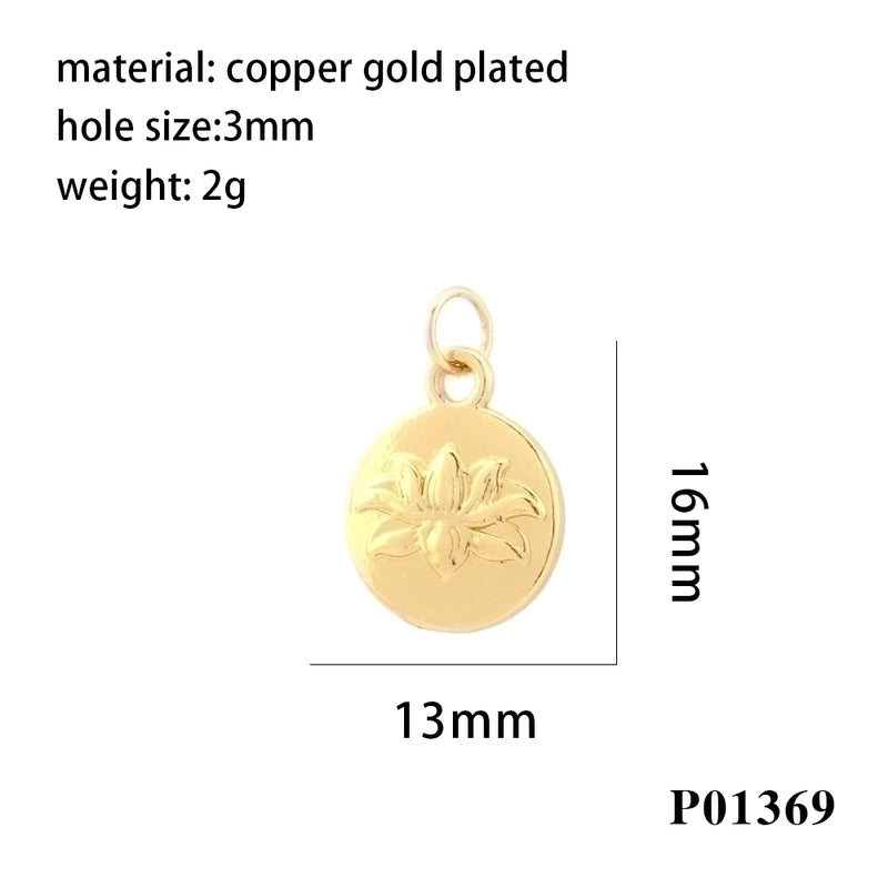 Minimalist Palm Heart Shape Eye Copper Plating Inlay Zircon 18k Gold Plated Charms