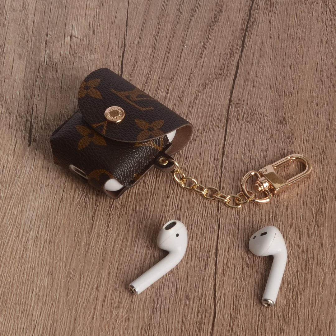 Metal Chain Apple AirPods Leather Case--[GUCCLV]
