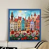 Colorful Houses-14CT Stamped Cross Stitch 40*40cm/15.75*15.75in tapestrymarket