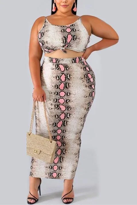 Sexy Print Sling Tight-Fit  Two-Pieces