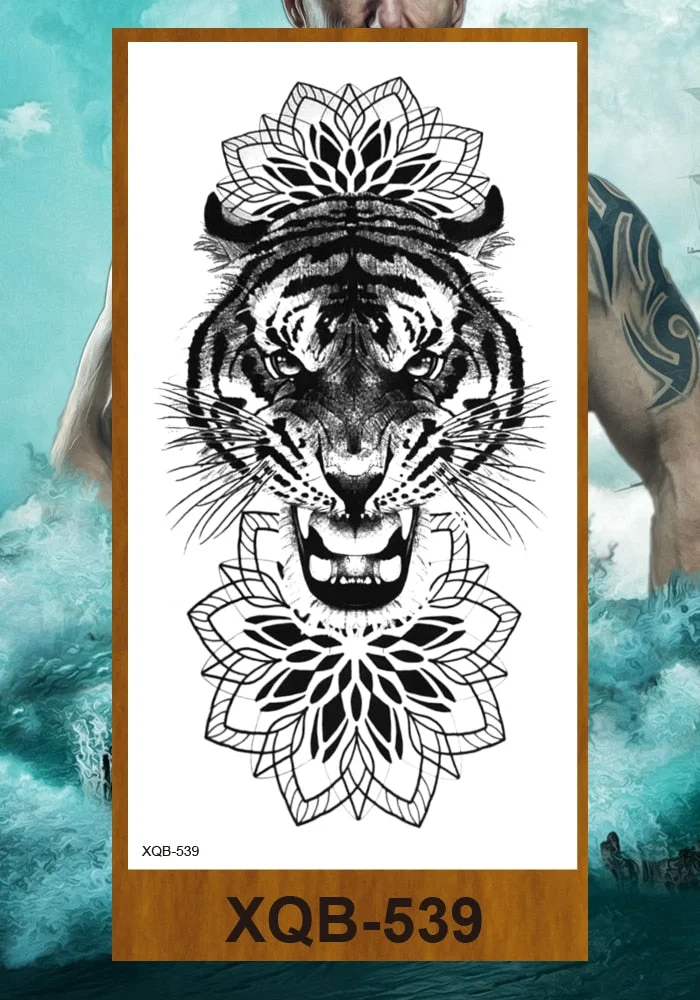 Waterproof Temporary Tattoo Sticker Full Arm Large Size Sleeve Tatoo Fake Tatto Flash Tattoos for Men Women Totem Geometric