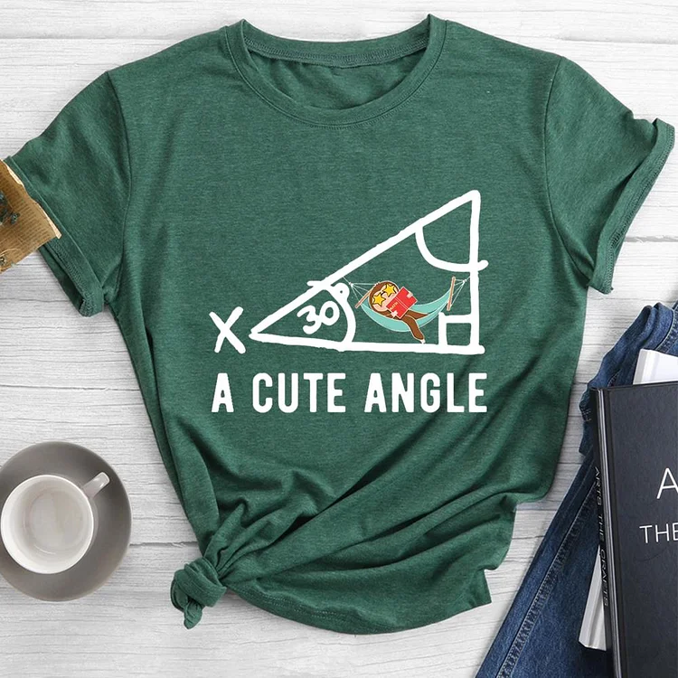 A cute angle Round Neck T-shirt