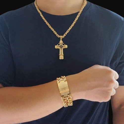 Almost Sold Out-18K Gold Royal Noble Watch Bracelet and Necklace Luxury Bundle