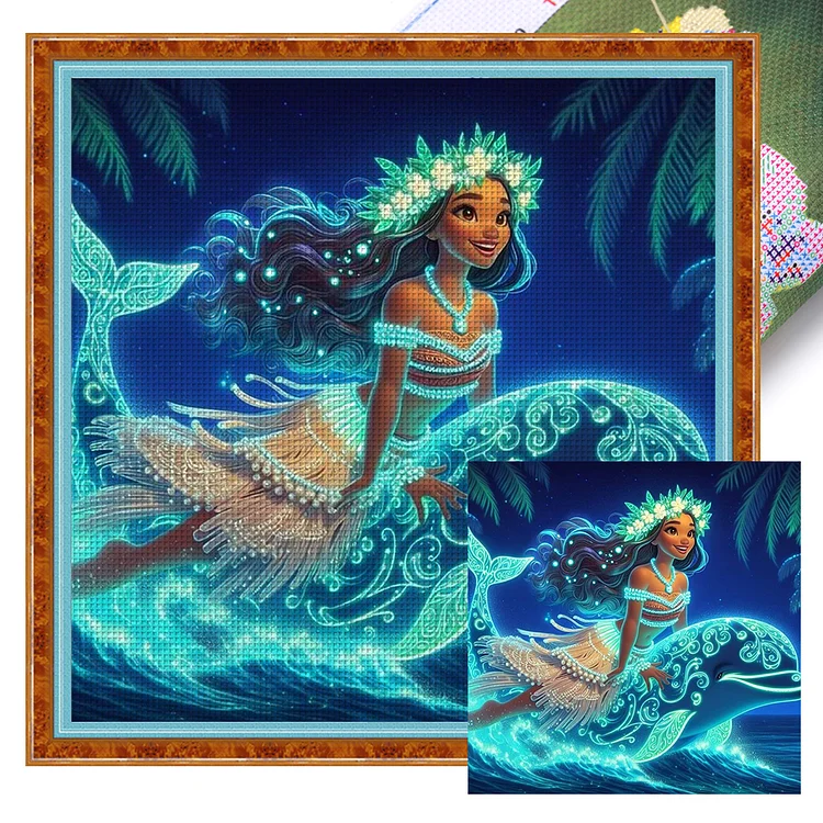『YiShu』Girl - 11CT Stamped Eco-Friendly Cotton Thread Cross Stitch(45*45cm)