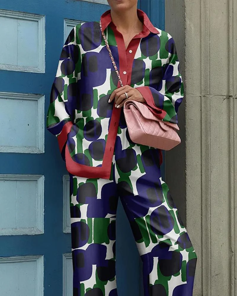 Fashion Printed Casual Suit