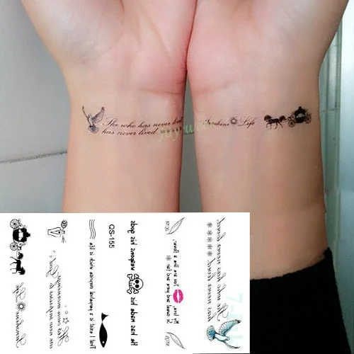 Waterproof Temporary Tattoo Sticker sexy waist English letters bleeding love tatto flash tatoo fake Art tattoos for girl women 4