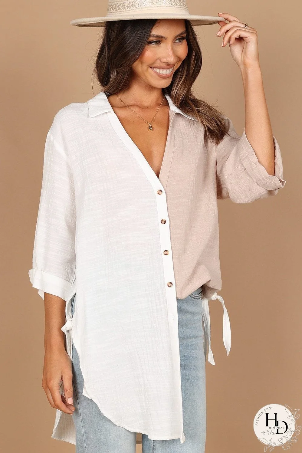 Stylish Linen and Cotton Blend Top