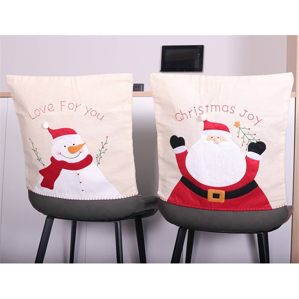Christmas Chair Covers Christmas Santa Snowman Dining Room Decor Dinner Chair Back Covers、shopify、sdecorshop