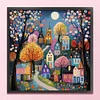 Colored Houses-14CT Counted Cross Stitch 40*40cm/15.75*15.75in