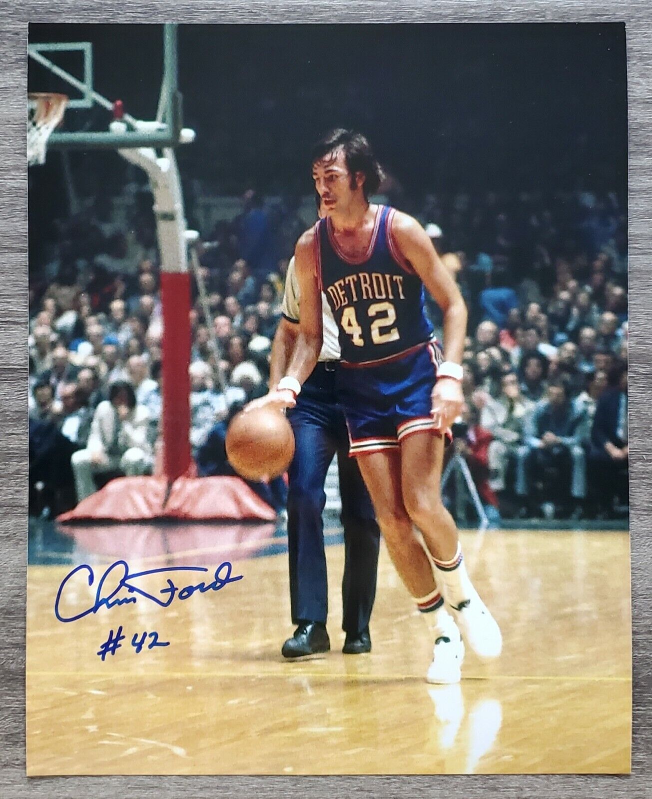 Chris Ford Signed Detroit Pistons 8x10 Photo Poster painting 1st 3 Point Shot In NBA History RAD