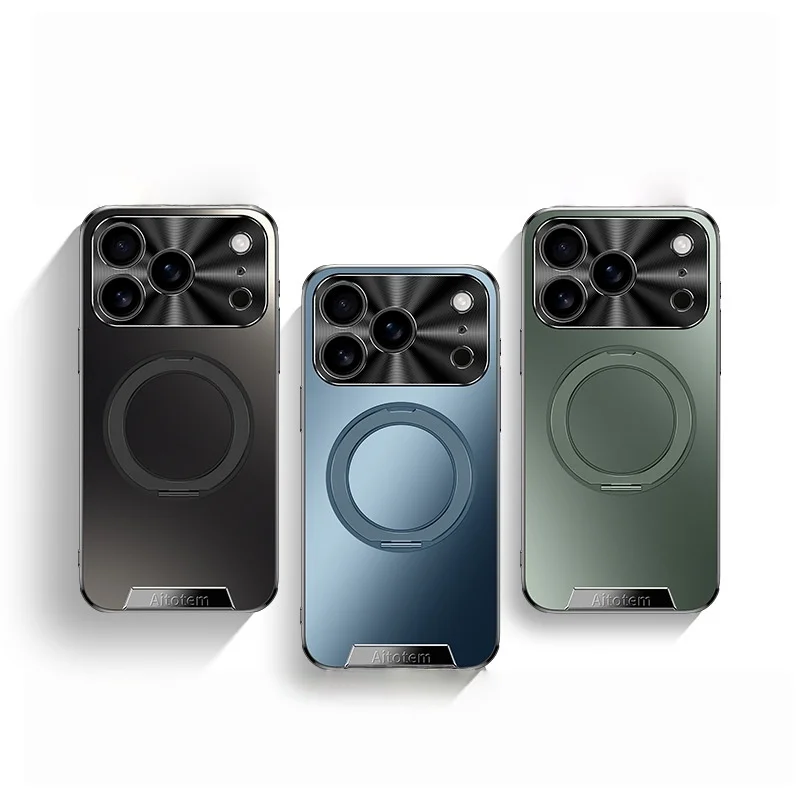 Suitable For Apple 17Promax Mobile Phone Case Rotating Stand Magnetic Iphone16 All-Inclusive 15 Anti-Fall 14 Matte