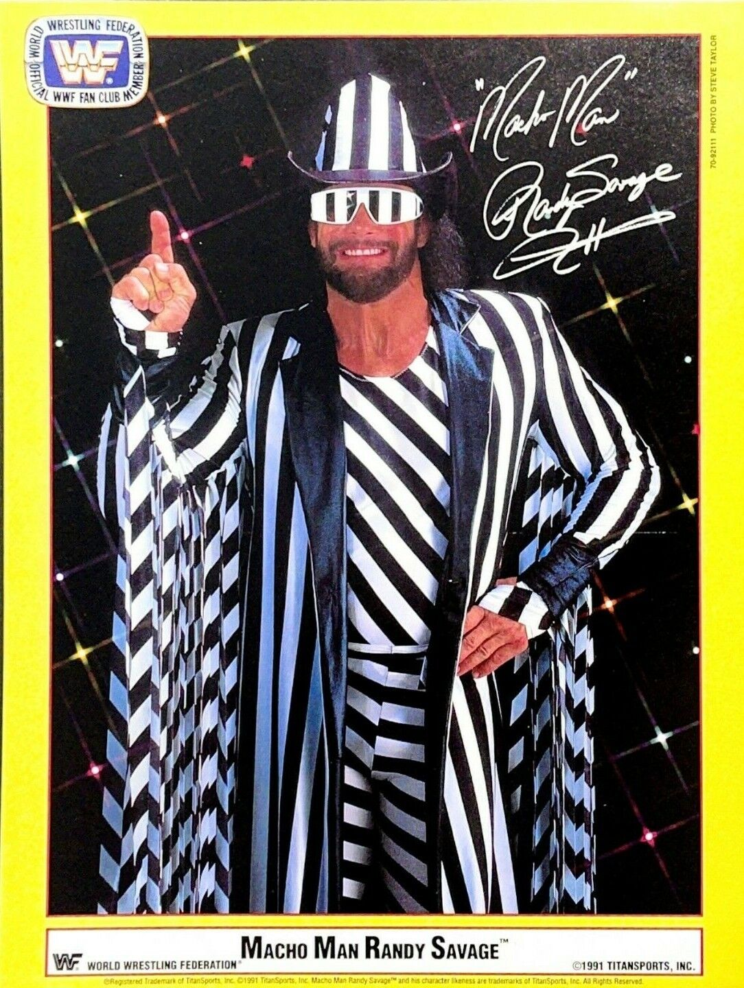 WWE MACHO MAN 1991 OFFICIAL LICENSED 8.5X11 ORIGINAL FACSIMILE PROMO Photo Poster painting 3