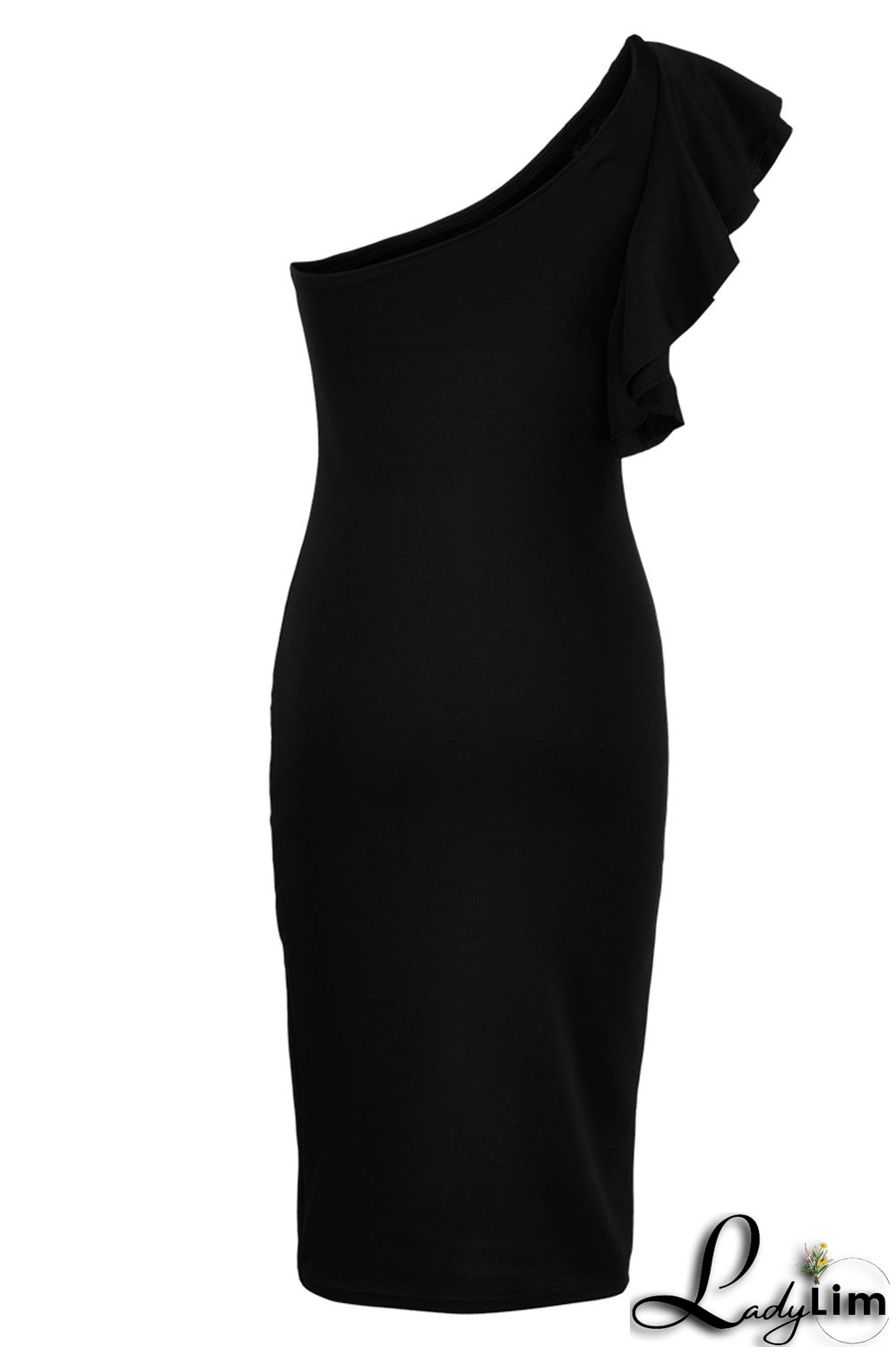 Yellow Fashion Sexy Solid Patchwork Backless One Shoulder Evening Dress