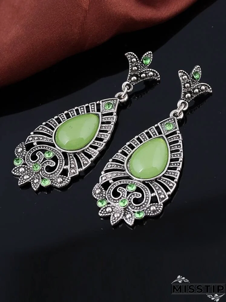 Rhinestone Detail Water Drop Earrings
