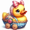 Cute Duck-18CT Stamped Cross Stitch 20*20cm/7.87*7.87in