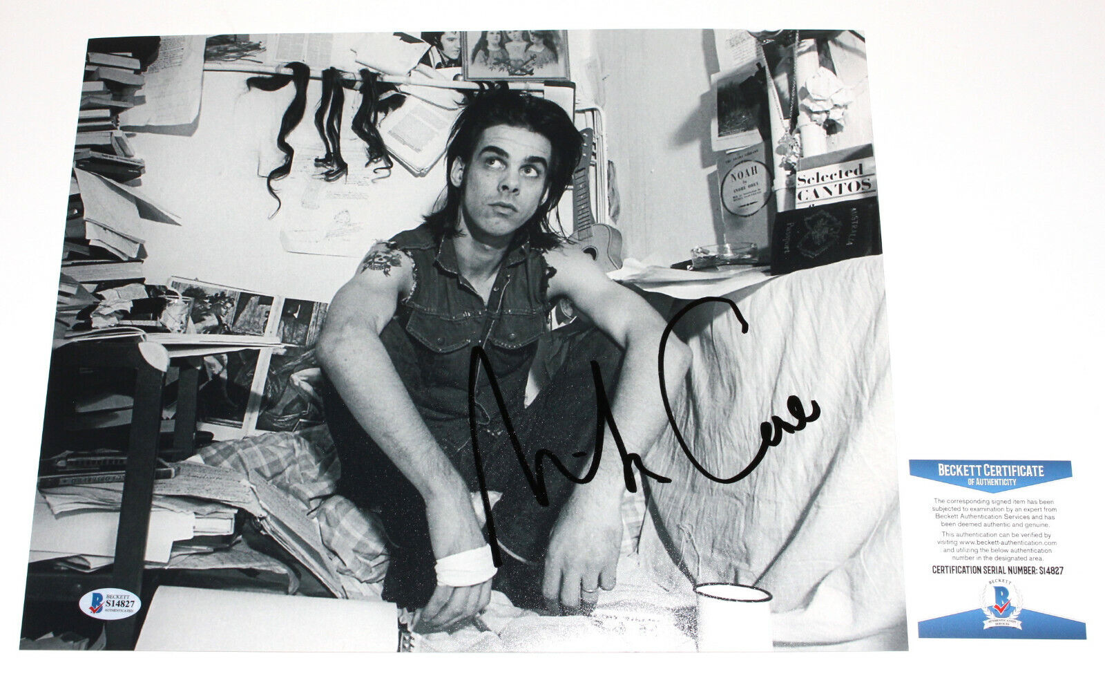 SINGER NICK CAVE SIGNED EARLY YEARS 11x14 Photo Poster painting & THE BAD SEEDS BECKETT COA BAS