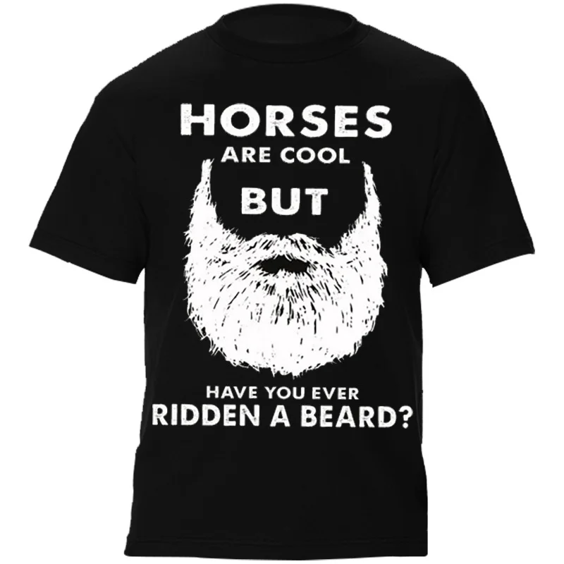 Men's Beard Print Cotton T-shirt