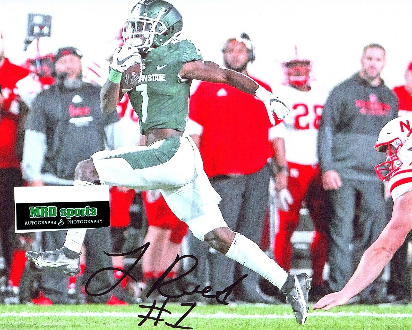 Jayden Reed Michigan State Football reprinted autographed signed 8X10 Photo Poster painting MSU!