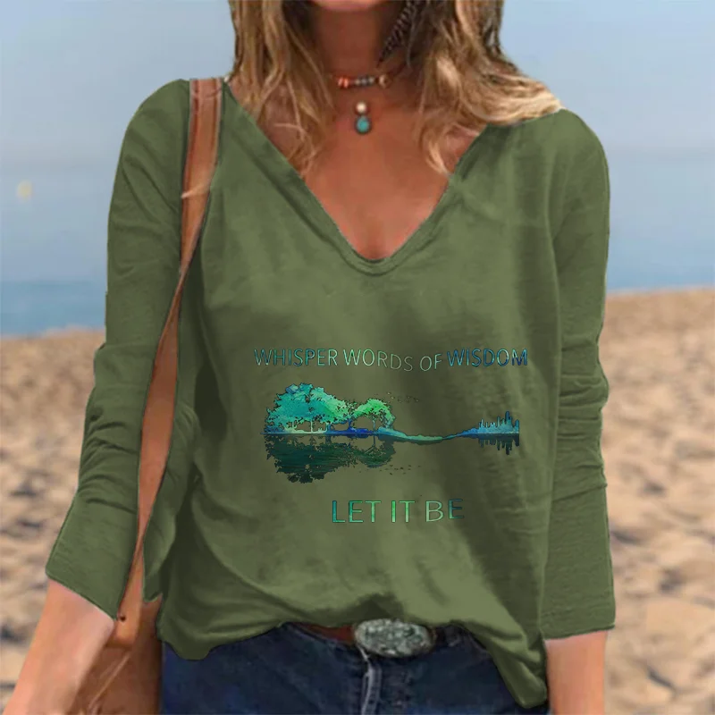 Whisper Words Of Wisdom Let It Be Creative Reflection Funny Printed T-shirt