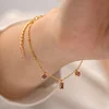Pink Purple Zircon 18K Golden Necklace Bracelet