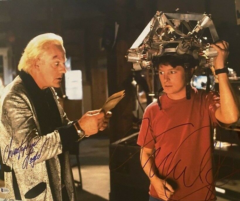 Michael J Fox Christopher Lloyd signed autographed 16x20 Photo Poster painting Becket BAS COA