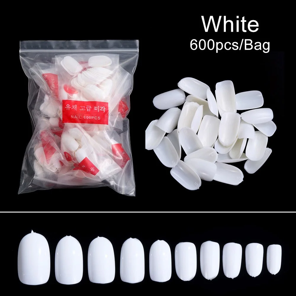 100/500/600pcs False Nails Display Tips Acrylic Ballerina Artificial Guide Capsule Stiletto Full Cover Fake Nail-Nail Inspo