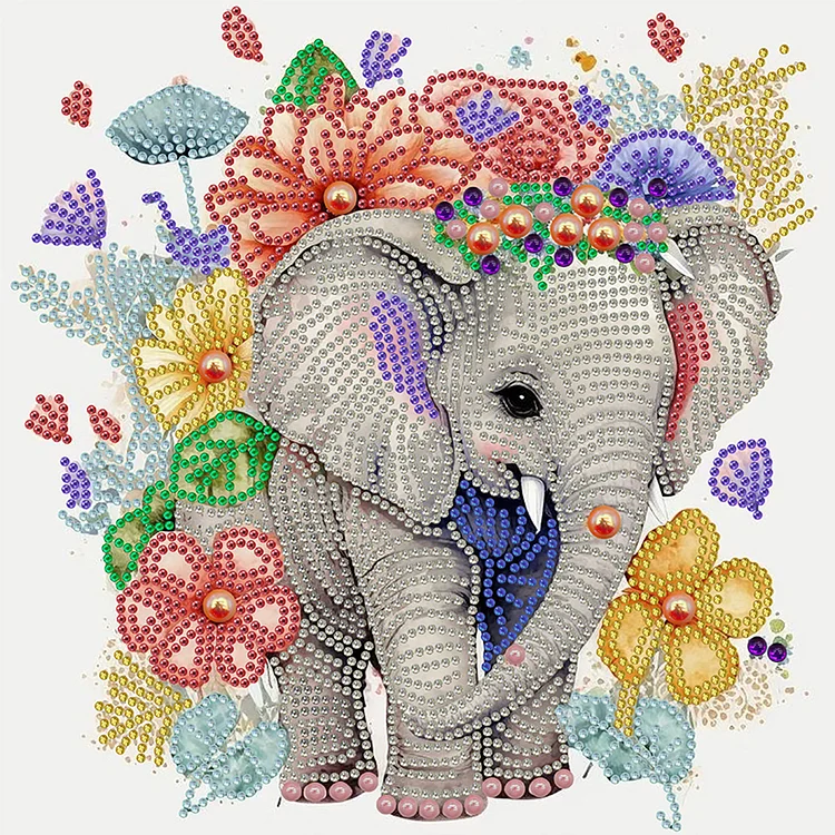 Partial Special-Shaped Diamond Painting - Elephant 30*30CM