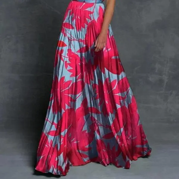 Glamorous Print Sleeveless One Shoulder Maxi Dress-vocosishoes