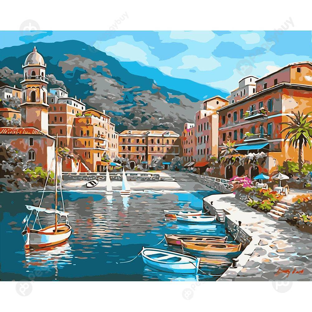 

40*50CM Paint By Numbers-Suburban Scenery, 501 Original