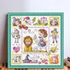 Lion Girl-14CT Stamped Cross Stitch Egyptian Cotton 30*30cm/11.81*11.81in