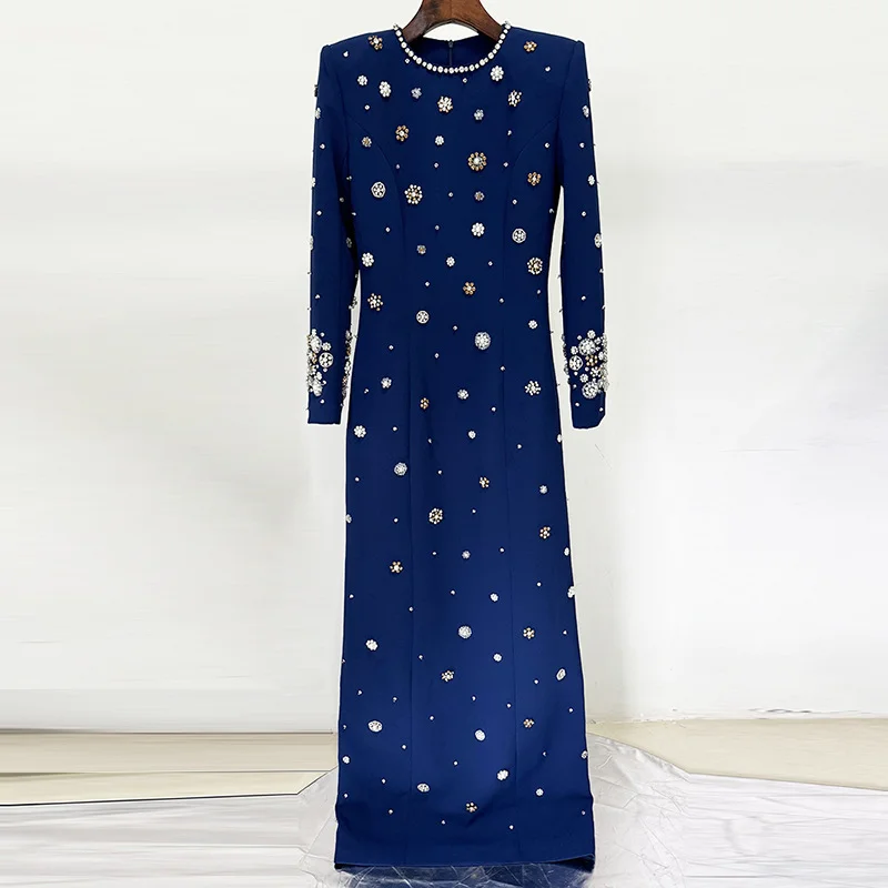 Nigikala Nigikala New Star Fashion Heavy Industry Nails Studded Long Dress Dress Dress Dress